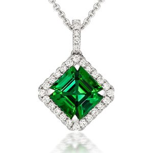 Tourmaline and diamond pendant