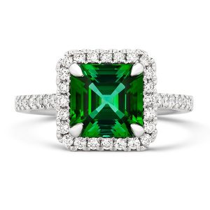Green Tourmaline and diamond ring