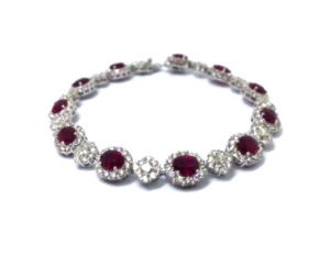 18ct White Gold Ruby & Diamond Bracelet