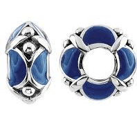 Blue Enamel On Silver Storywheels Charm