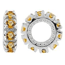 Citrine And Silver Storywheels Charm