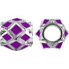 Silver And Purple Enamel Storywheel Charm