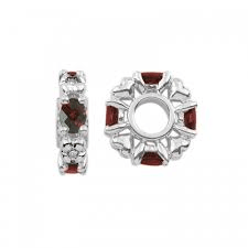 Garnets, Diamonds And Silver Storywheels Charm