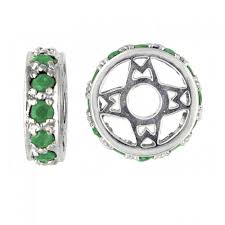 Emeralds And Silver Storywheels Charm