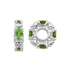 Peridots, Diamonds And Silver Storywheels Charm