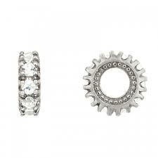 White Topaz And Silver Mini Storywheels Charm