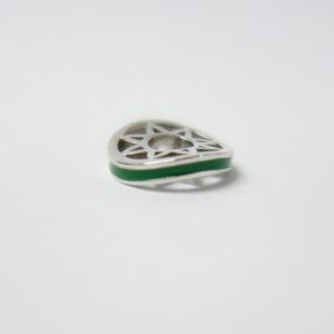 Green Enamel And Silver Storywheels Charm