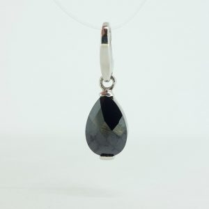 Black Checkerboard Faceted Charm