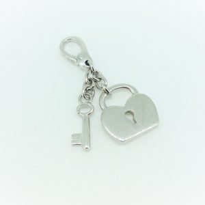 Silver Lock And Key Heart Charm
