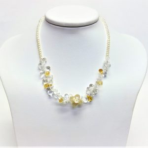 Pearl, Citrine And Rock Crystal Necklace