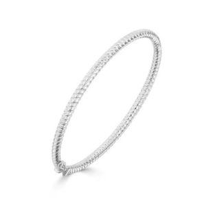Solid 9ct White Gold Twisted Bangle