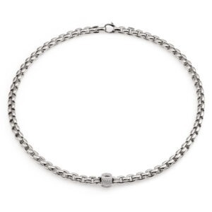 FOPE 18ct White Gold Diamond Eka Necklace