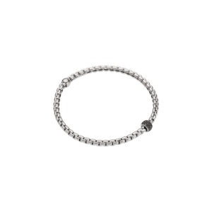 FOPE 18ct White Gold Black Diamond Eka Tiny Bracelet