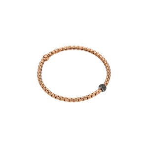 FOPE 18ct Rose Gold Black Diamond Eka Tiny Bracelet