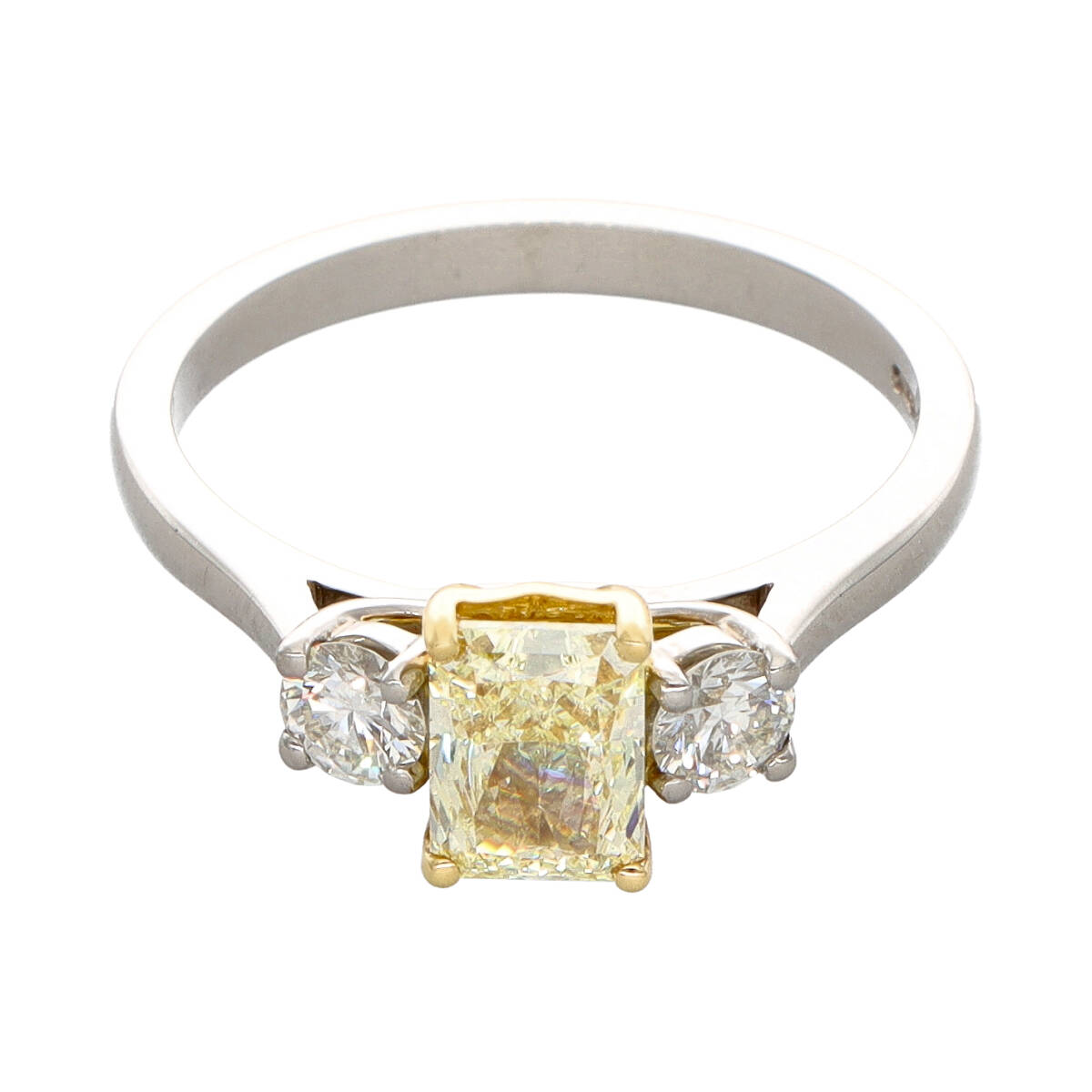 Platinum & 18ct Yellow Gold Yellow Diamond Trilogy Ring