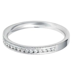 Vintage Grain Set Wedding Band