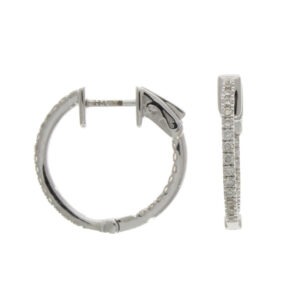 18ct White gold & Diamond Full Hoop Earring