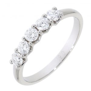 Platinum Diamond 5 Stone Ring