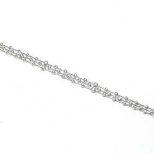 18ct White Gold Diamond 3 Row Bubble Bracelet
