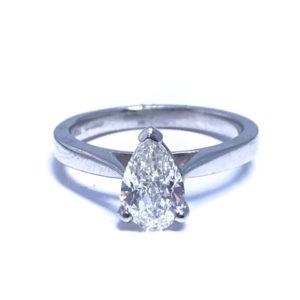 Platinum Pear Diamond Solitaire Ring 1.20ct