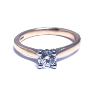 18ct Rose Gold Solitaire Diamond Ring 0.50ct