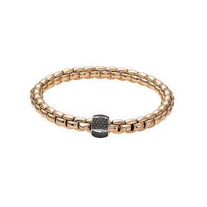 FOPE 18ct Rose Gold Black Diamond Eka Bracelet