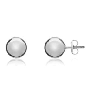 9ct White Gold 8mm Ball Stud Earrings