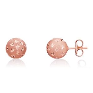 9ct Rose Gold Star Ball Stud