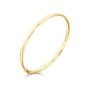 9ct Yellow Gold Oval Solid Bangle