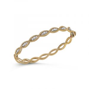 Roberto Coin 18ct Yellow & White Gold New Barocco Diamond Bangle