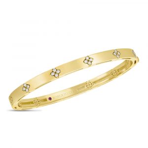 Roberto Coin 18ct Yellow Gold Diamond Love in Verona Bangle