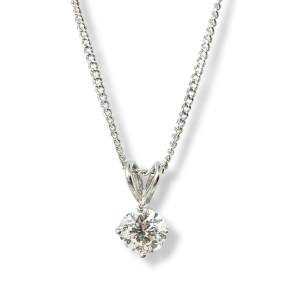 18ct White Gold & Diamond Necklace 0.73cts