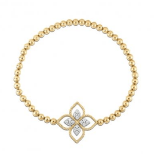 Roberto Coin 18ct Yellow Gold Princess Flower Diamond Bracelet