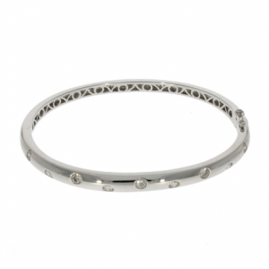 18ct White Gold Diamond Scatter Bangle