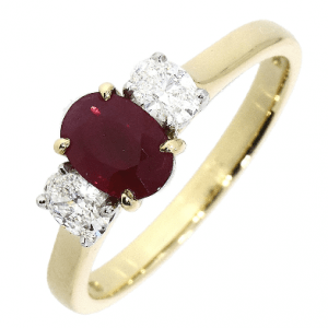 18ct Yellow Gold Ruby & Diamond Ring