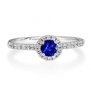 Platinum Sapphire and Diamond Ring