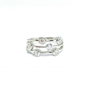 18ct White Gold Diamond Bubble Ring