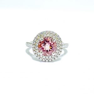 18ct White Gold Morganite & Diamond Ring
