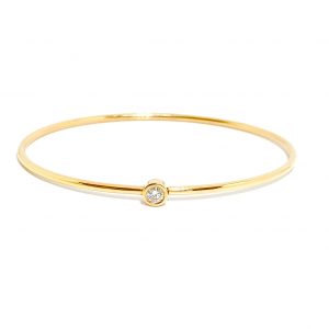 18ct Rose Gold Solitaire Diamond Bangle