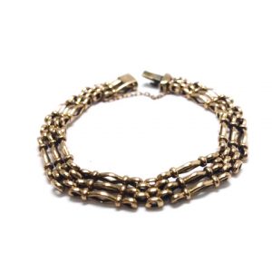 Pre-Owned 15ct Yellow Gold Bar Gate Bracelet