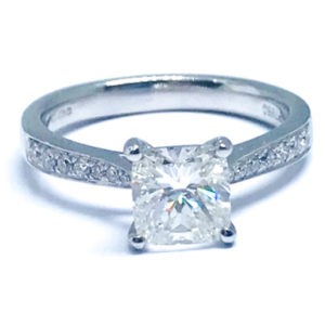 Platinum Diamond Princess Cut Solitaire Ring 1.20ct