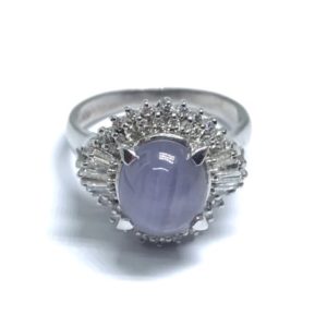Platinum Star Sapphire & Diamond Ring