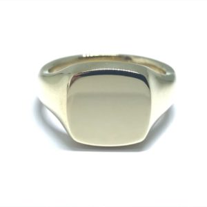 9ct Yellow Gold Cushion 12 x 12 Signet Ring