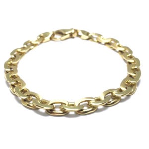 18ct Yellow Gold satin & Polished link Bracelet