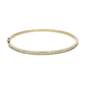 18ct Yellow Gold Diamond Channel Set Bangle