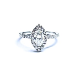 Platinum Marquise Cut Diamond Ring