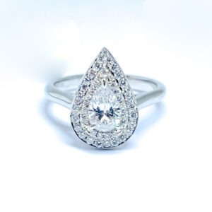Platinum Pear Diamond Ring