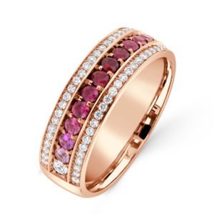 Ruby & Diamond Ombre Ring