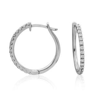 18ct White Gold Diamond Hoops