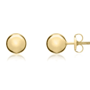 9ct Yellow Gold Polished Ball Stud Earrings 7mm
